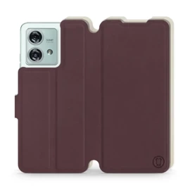 Hülle für Motorola Edge 40 Neo - Farbe Burgund mit Platin