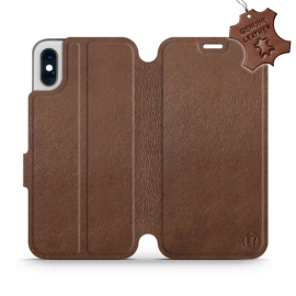 Hülle für Apple iPhone XS - Farbe Brown Leather
