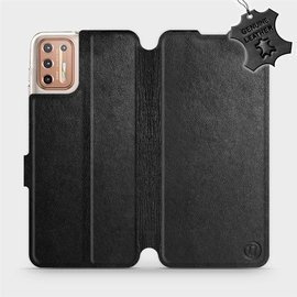 Hülle für Motorola Moto G9 Plus - Farbe Black Leather