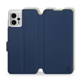 Hülle für Motorola Moto G23 - Farbe Marineblau mit Platin