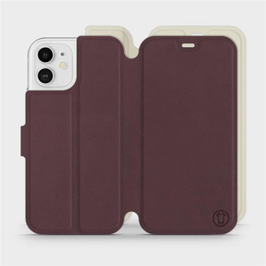 Hülle für Apple iPhone 12 - Farbe Burgund mit Platin