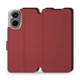 Hülle für Realme C67 4G - Farbe Dunkelrot mit Schwarz