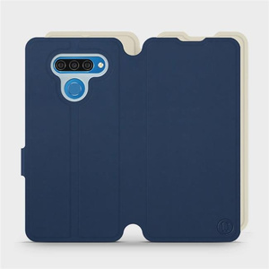 Hülle für LG Q60 - Farbe Marineblau mit Platin