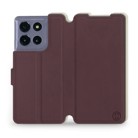 Hülle für Motorola Moto G86 5G - Farbe Burgund mit Platin