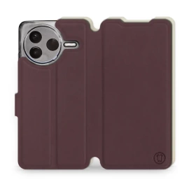 Hülle für Xiaomi POCO F7 Pro 5G - Farbe Burgund mit Platin