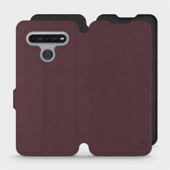 Hülle für LG K61 - Farbe Burgund mit Schwarz