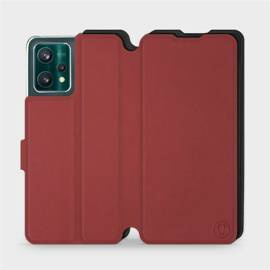 Hülle für Realme 9 Pro - Farbe Dunkelrot mit Schwarz