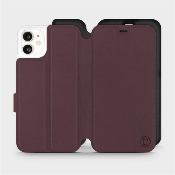 Hülle für Apple iPhone 11 - Farbe Burgund mit Schwarz