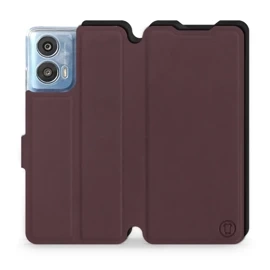 Hülle für Motorola Moto G24 Power - Farbe Burgund mit Schwarz