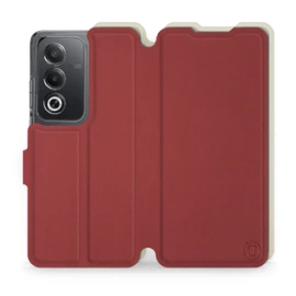 Hülle für OPPO A80 5G - Farbe Dunkelrot mit Platin