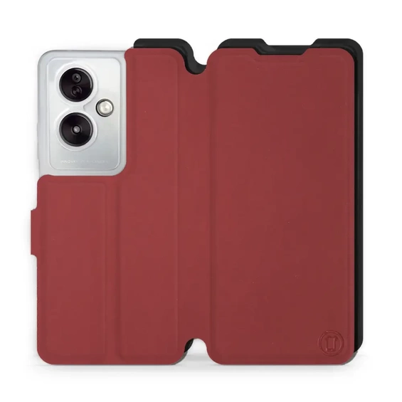 Hülle für OPPO A79 5G - Farbe Dunkelrot mit Schwarz