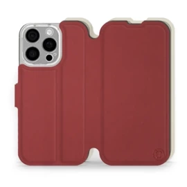 Hülle für Apple iPhone 16 Pro - Farbe Dunkelrot mit Platin