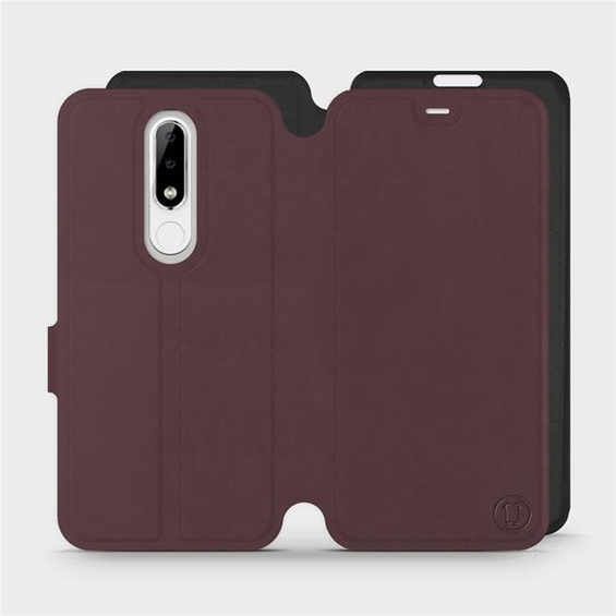 Hülle für Nokia 5.1 Plus - Farbe Burgund mit Schwarz