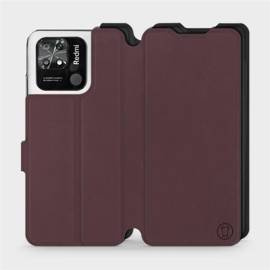 Hülle für Xiaomi Redmi 10C - Farbe Burgund mit Schwarz