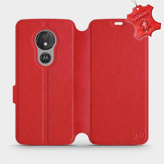 Hülle für Motorola Moto G7 Power - Farbe Red Leather