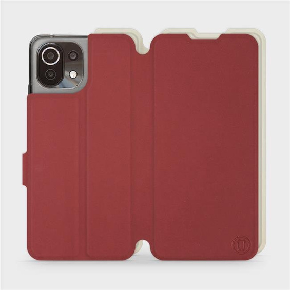 Hülle für Xiaomi Mi 11 Lite - Farbe Dunkelrot mit Platin