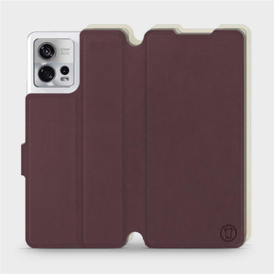Hülle für Motorola Edge 30 Fusion - Farbe Burgund mit Platin