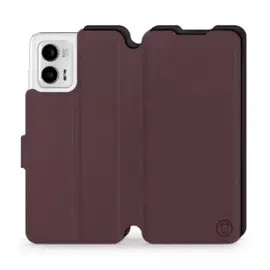 Hülle für Motorola Moto G73 5G - Farbe Burgund mit Schwarz