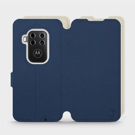 Hülle für Motorola One Zoom - Farbe Marineblau mit Platin