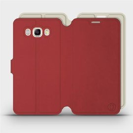 Hülle für Samsung Galaxy J7 2016 - Farbe Dunkelrot mit Platin