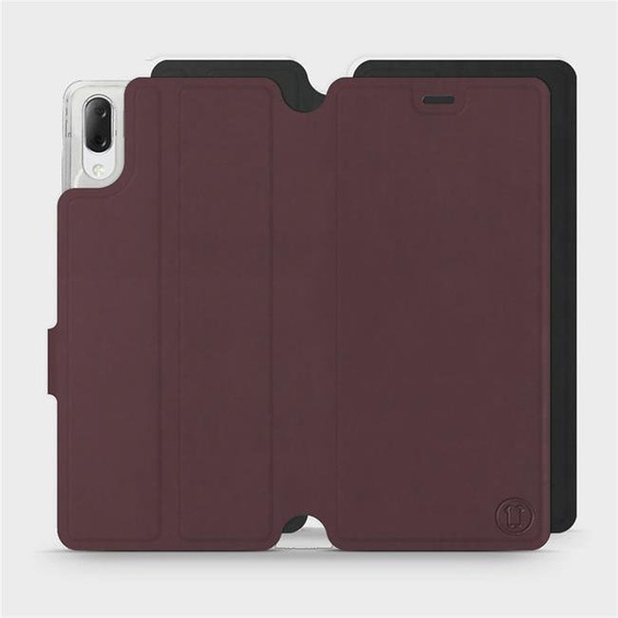 Hülle für Sony Xperia L3 - Farbe Burgund mit Schwarz