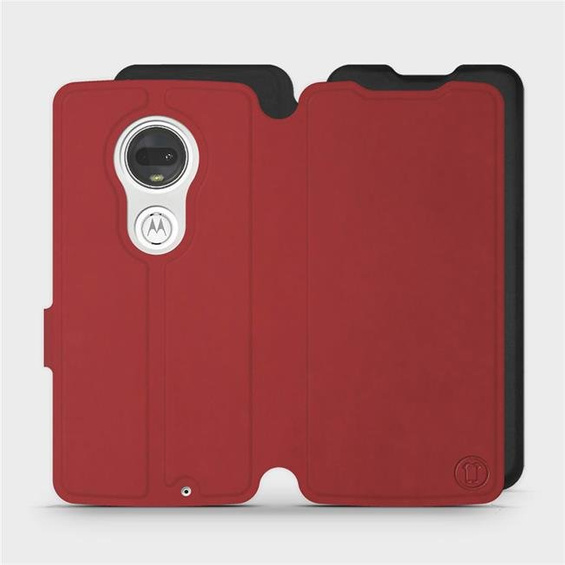Hülle für Motorola Moto G7 - Farbe Dunkelrot mit Schwarz