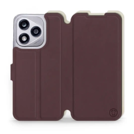 Hülle für Huawei Honor 400 Lite - Farbe Burgund mit Platin