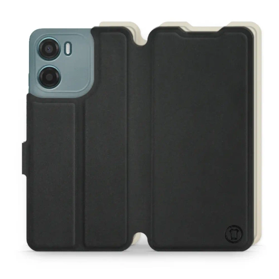 Hülle für Motorola Moto E15 - Farbe Schwarz mit Platin