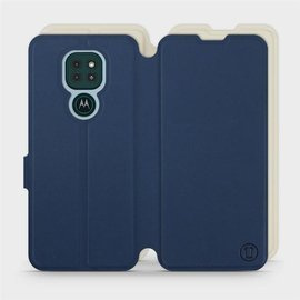 Hülle für Motorola Moto G9 Play - Farbe Marineblau mit Platin