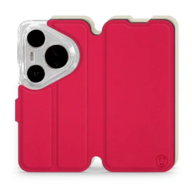 Hülle für Huawei Pura 80 Pro - Farbe Rot mit Platin