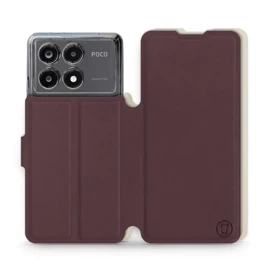 Hülle für Xiaomi POCO X6 Pro - Farbe Burgund mit Platin