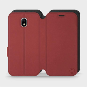 Hülle für Samsung Galaxy J3 2017 - Farbe Dunkelrot mit Schwarz