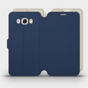 Hülle für Samsung Galaxy J7 2016 - Farbe Marineblau mit Platin