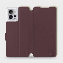 Hülle für Motorola Edge 30 Fusion - Farbe Burgund mit Platin