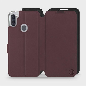 Hülle für Samsung Galaxy M11 - Farbe Burgund mit Schwarz