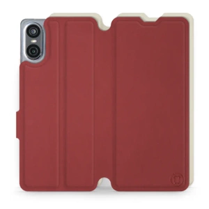 Hülle für Sony Xperia 10 VI - Farbe Dunkelrot mit Platin