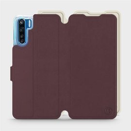 Hülle für OPPO A91 - Farbe Burgund mit Platin