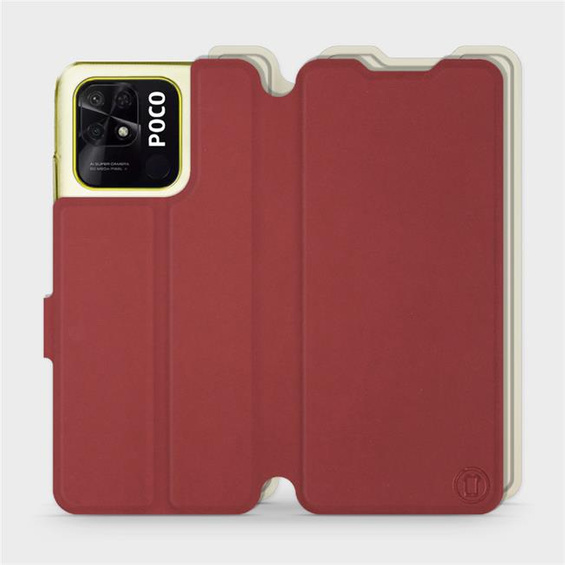 Hülle für Xiaomi POCO C40 - Farbe Dunkelrot mit Platin