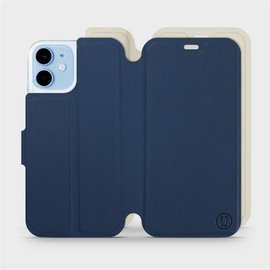 Hülle für Apple iPhone 12 mini - Farbe Marineblau mit Platin