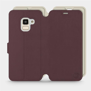 Hülle für Samsung Galaxy J6 2018 - Farbe Burgund mit Platin