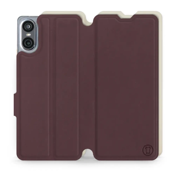 Hülle für Sony Xperia 10 VI - Farbe Burgund mit Platin