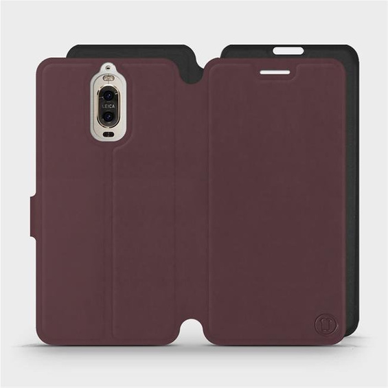 Hülle für Huawei Mate 9 Pro - Farbe Burgund mit Schwarz