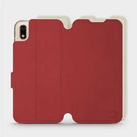 Hülle für Huawei Y5 2019 - Farbe Dunkelrot mit Platin