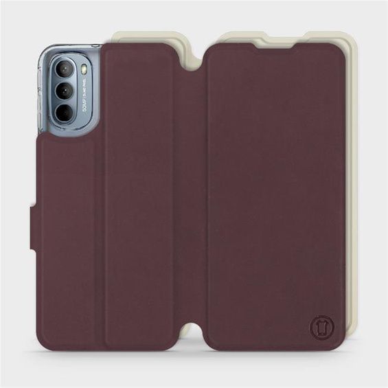 Hülle für Motorola Moto G31 - Farbe Burgund mit Platin