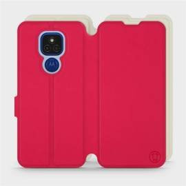 Hülle für Motorola Moto E7 Plus - Farbe Rot mit Platin