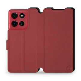 Hülle für Motorola Moto G86 Power 5G - Farbe Dunkelrot mit Schwarz