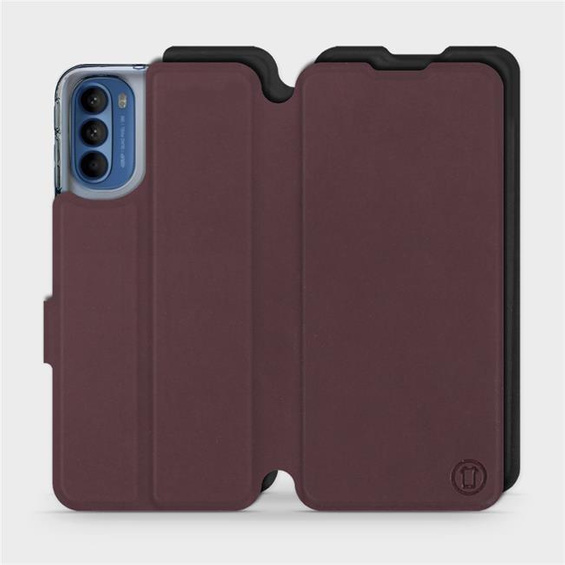 Hülle für Motorola Moto G41 - Farbe Burgund mit Schwarz