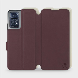 Hülle für Xiaomi Redmi Note 11 Pro 5G - Farbe Burgund mit Platin