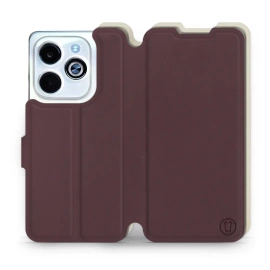 Hülle für Infinix Smart 8 - Farbe Burgund mit Platin