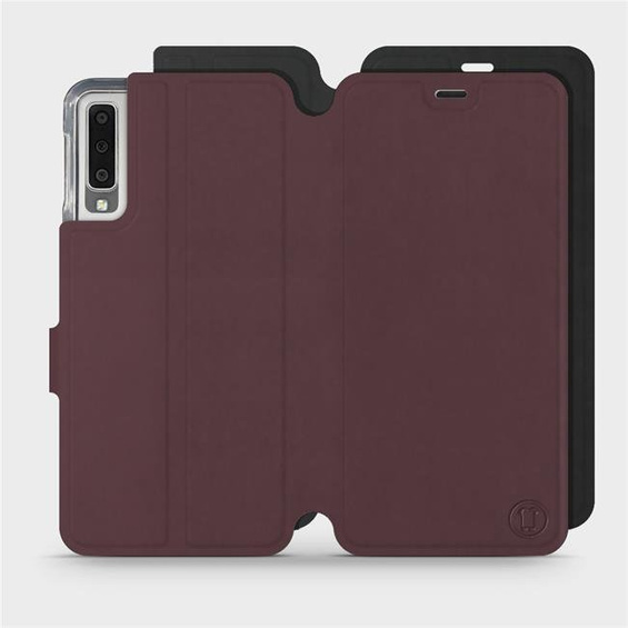 Hülle für Samsung Galaxy A7 2018 - Farbe Burgund mit Schwarz